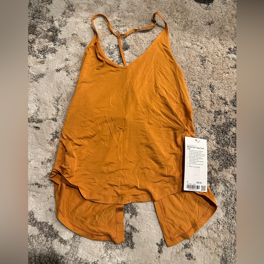 Lulu modal silk tank with split back